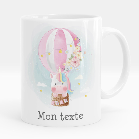 Personalized Mug - Hot air balloon unicorn