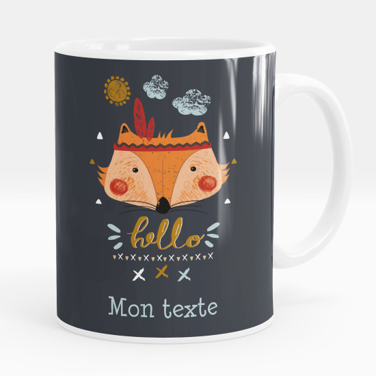 Personalized Mug - Indian fox Hello