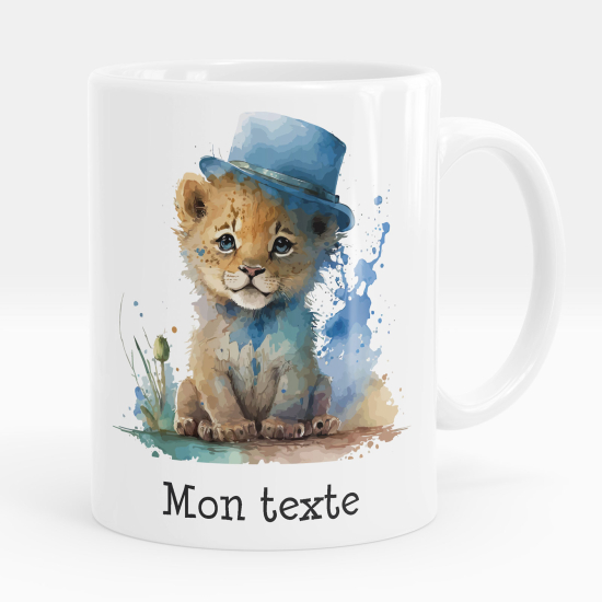 Personalized Mug - Lion cub with hat