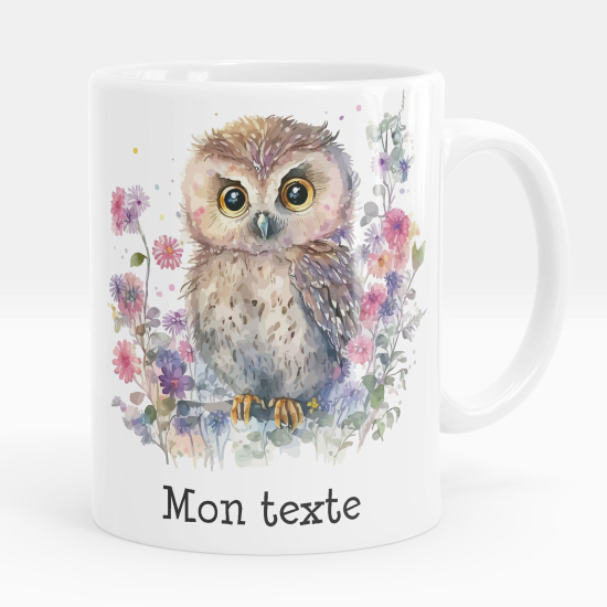 Personalized Mug - Owl flowers