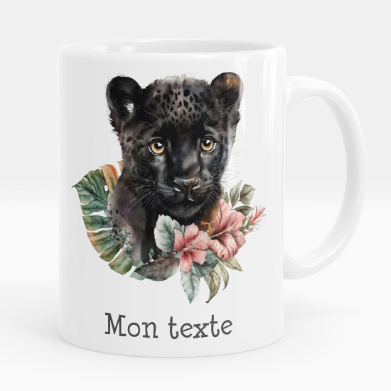 Personalized Mug - Panther flowers