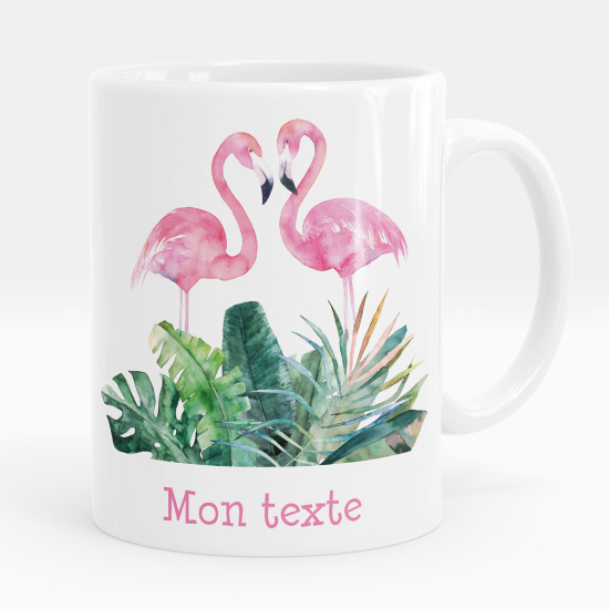 Personalized Mug - Pink flamingos