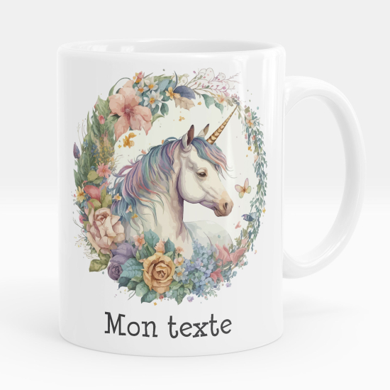 Personalized Mug - Unicorn flowers