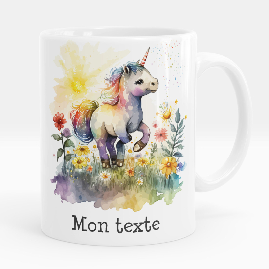 Personalized Mug - Unicorn flowers