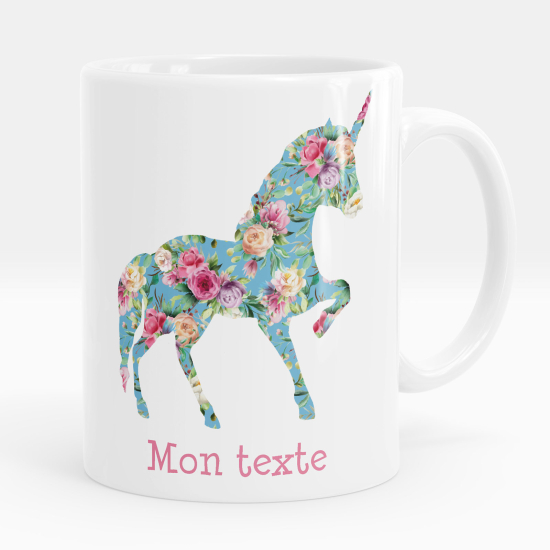 Personalized Mug - Unicorn flowers