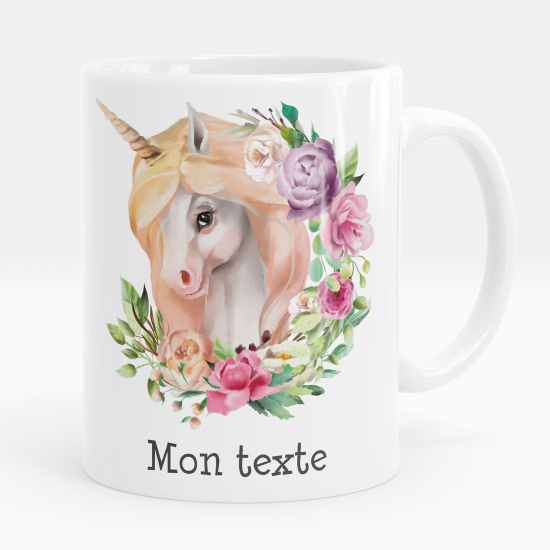 Personalized Mug - Unicorn flowers