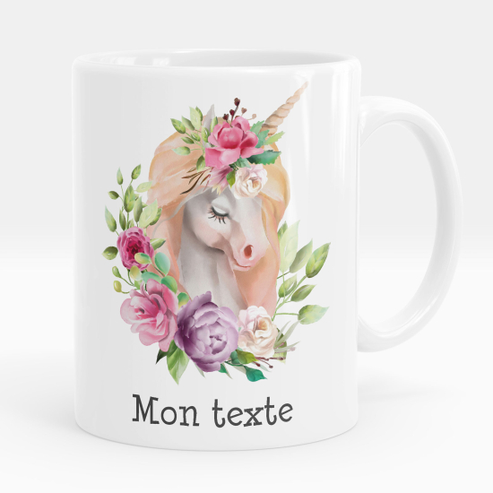 Personalized Mug - Unicorn flowers