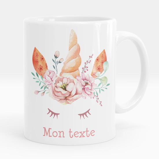 Personalized Mug - Unicorn flowers