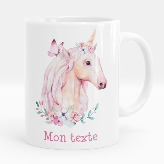 Personalized Mug - Unicorn flowers