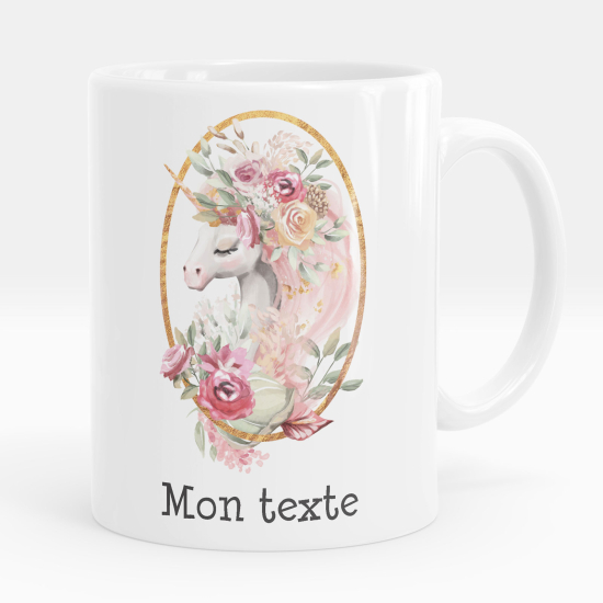 Personalized Mug - Unicorn flowers