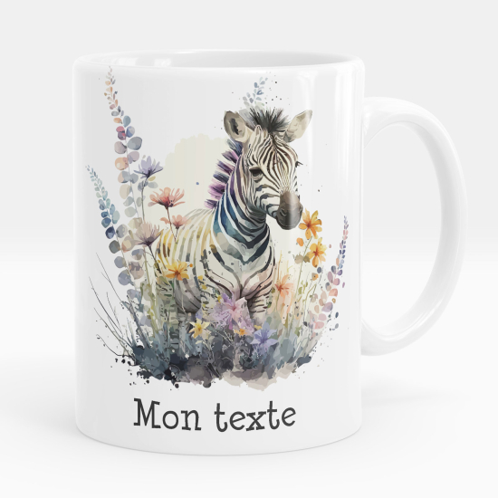 Personalized Mug - Zebra flowers