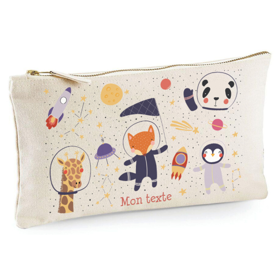 Personalized Pencil / Pouch - Astronaut Animals