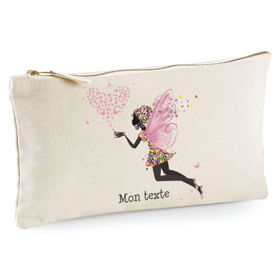 Personalized Pencil / Pouch - Fairy hearts butterflies