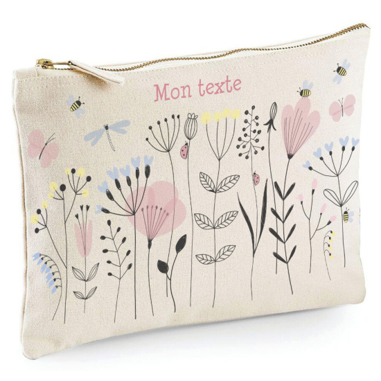 Personalized Pencil / Pouch - Flowers