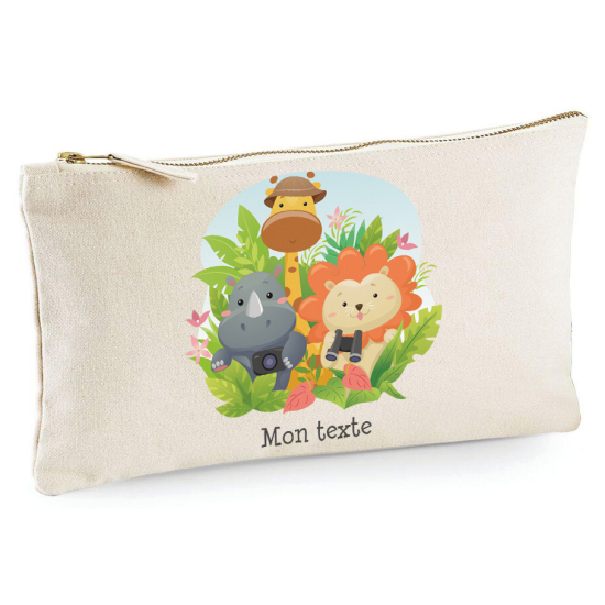 Personalized Pencil / Pouch - Jungle animals