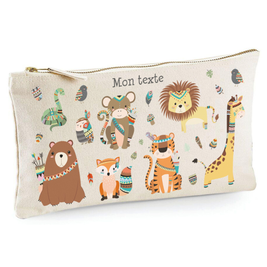 Personalized Pencil / Pouch - Jungle animals