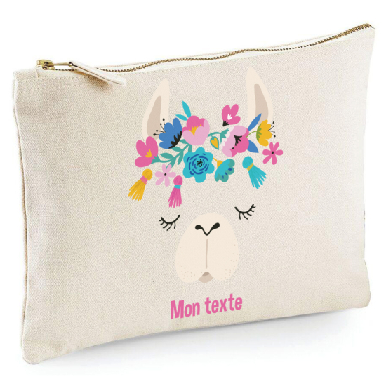 Personalized Pencil / Pouch - Lama Flowers