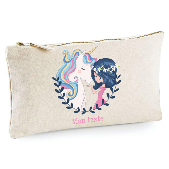 Personalized Pencil / Pouch - Little Unicorn Girl