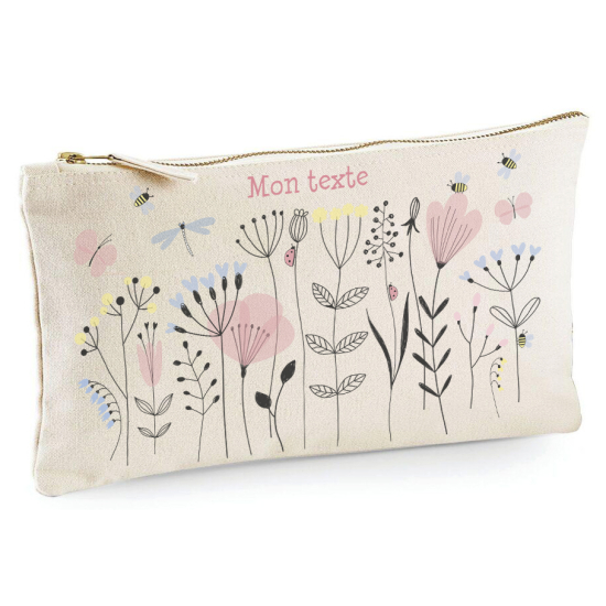 Personalized Pencil / Pouch - Natural flowers