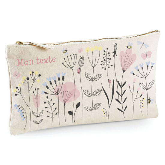 Personalized Pencil / Pouch - Natural flowers