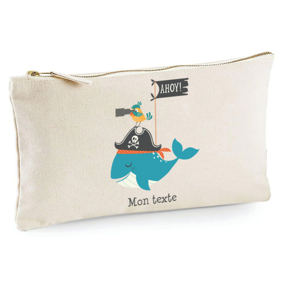 Personalized Pencil / Pouch - Pirate Whale