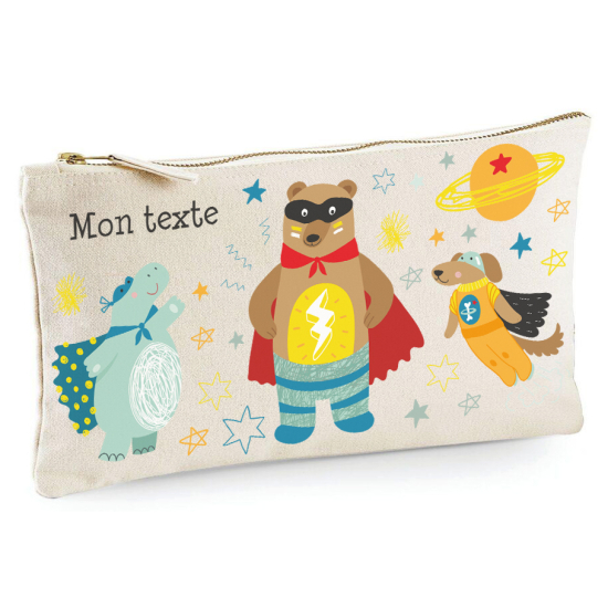 Personalized Pencil / Pouch - Superhero Animals