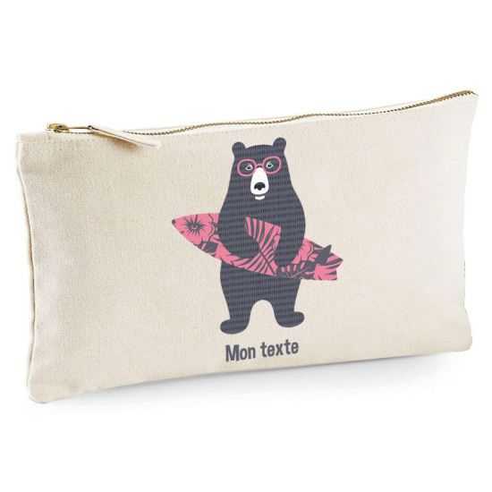 Personalized Pencil / Pouch - Surfer bear