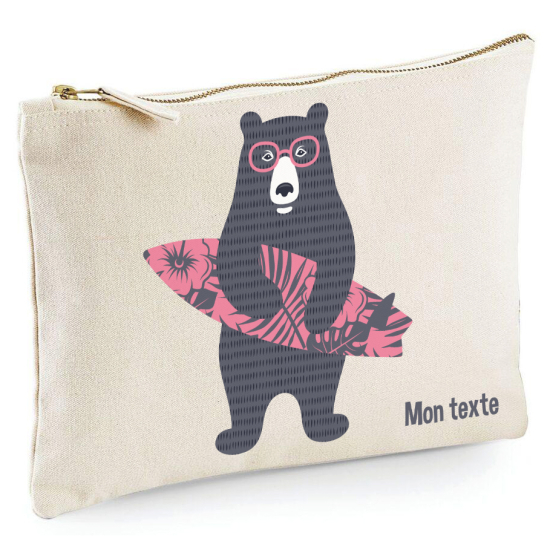 Personalized Pencil / Pouch - Surfer Bear