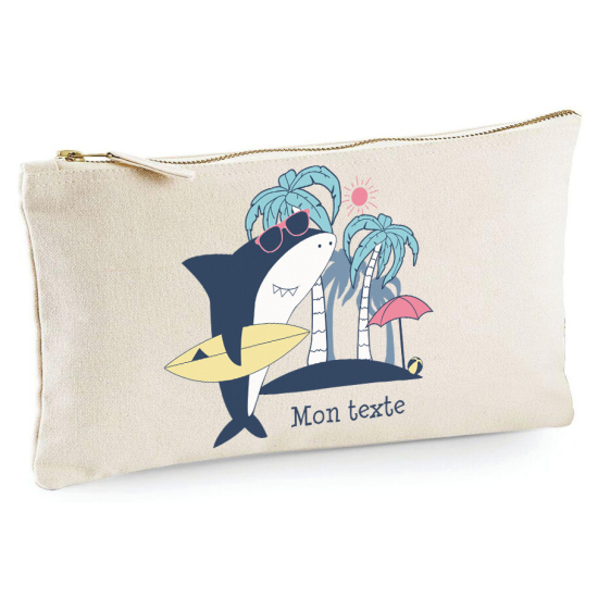 Personalized Pencil / Pouch - Surfer shark