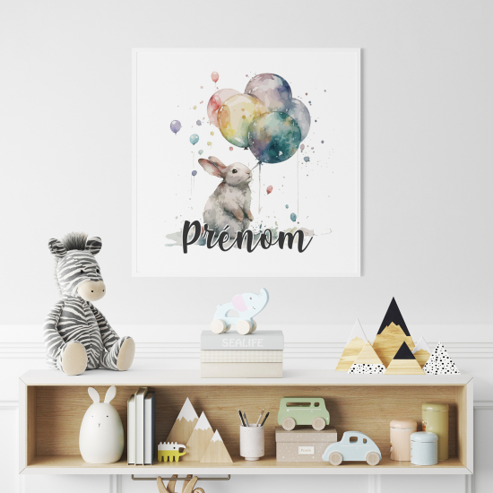 Personalized Poster for Kids - Balloon Rabbit