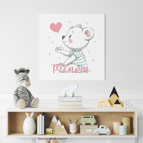 Personalized Poster for Kids - Bear heart