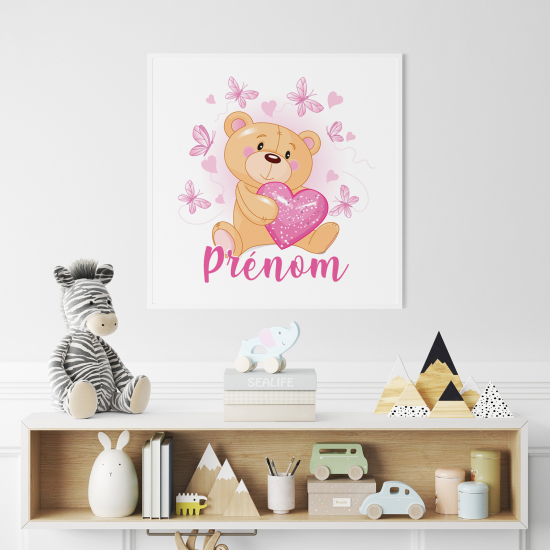 Personalized Poster for Kids - Bear Heart