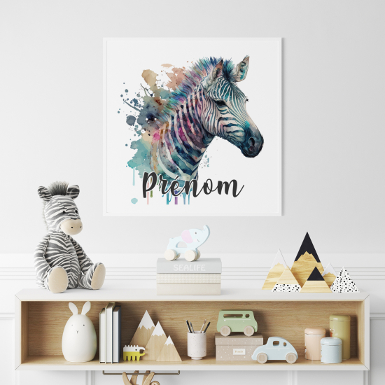 Personalized Poster for Kids - Colored zebra