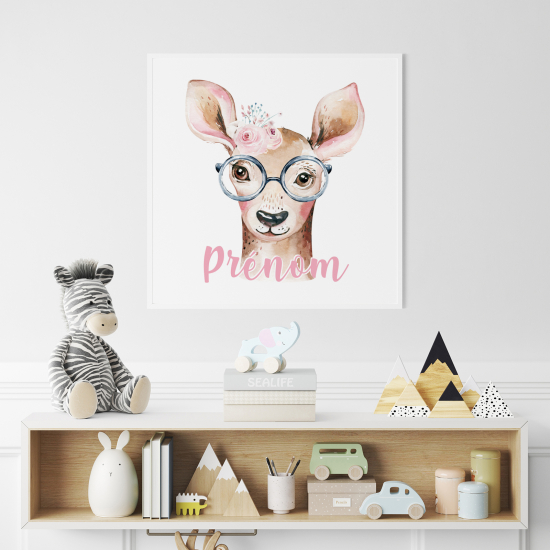 Personalized Poster for Kids - Fawn with glasses