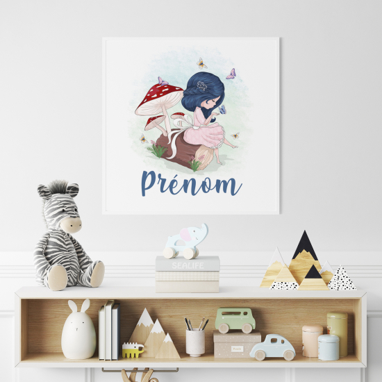 Personalized Poster for Kids - Girl mushrooms