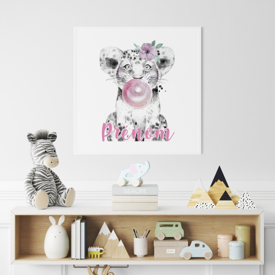 Personalized Poster for Kids - Lion Bubble