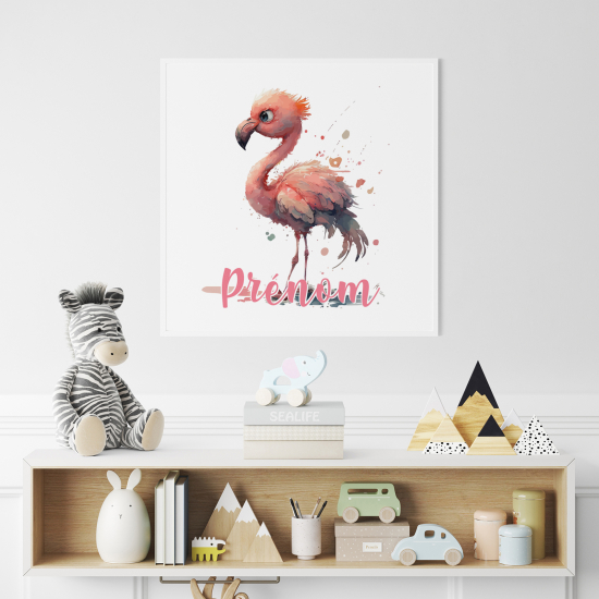 Personalized Poster for Kids - Pink Flamingo