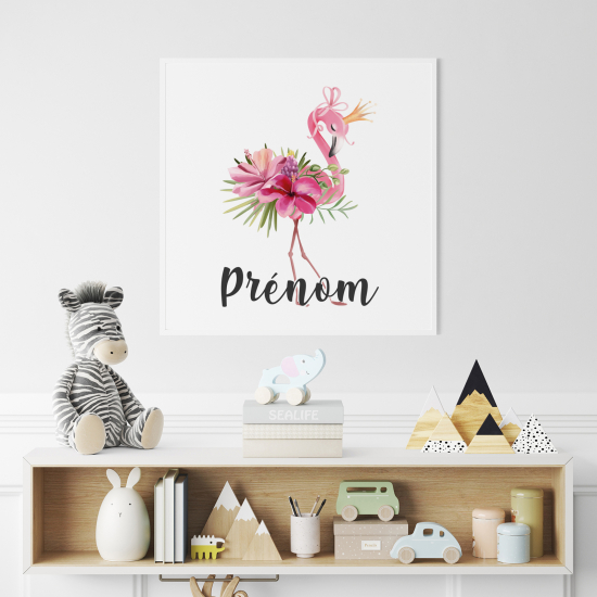 Personalized Poster for Kids - Pink Flamingo