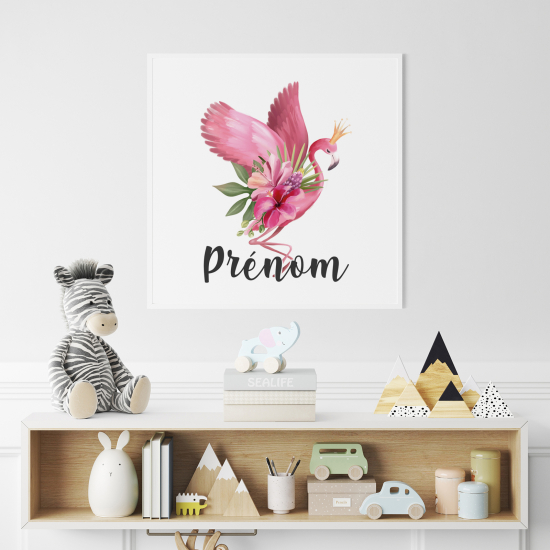 Personalized Poster for Kids - Pink Flamingo