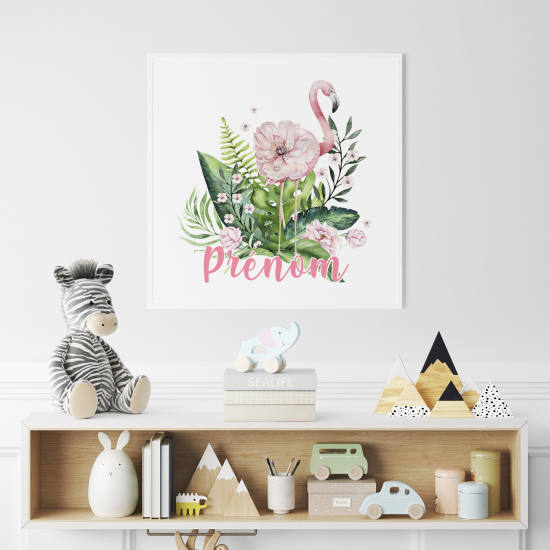 Personalized Poster for Kids - Pink Flamingo