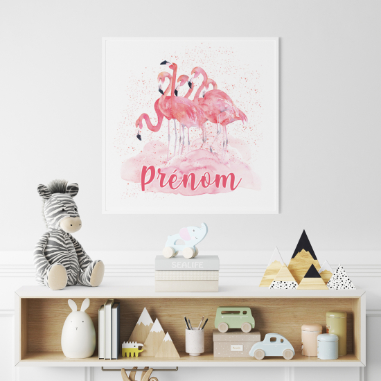 Personalized Poster for Kids - Pink Flamingos