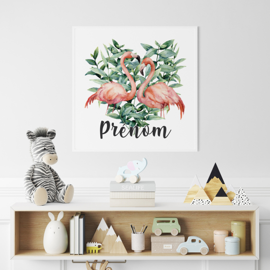 Personalized Poster for Kids - Pink Flamingos