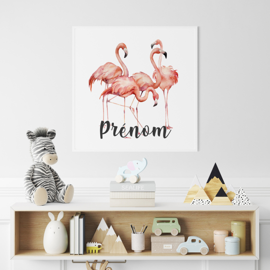 Personalized Poster for Kids - Pink Flamingos