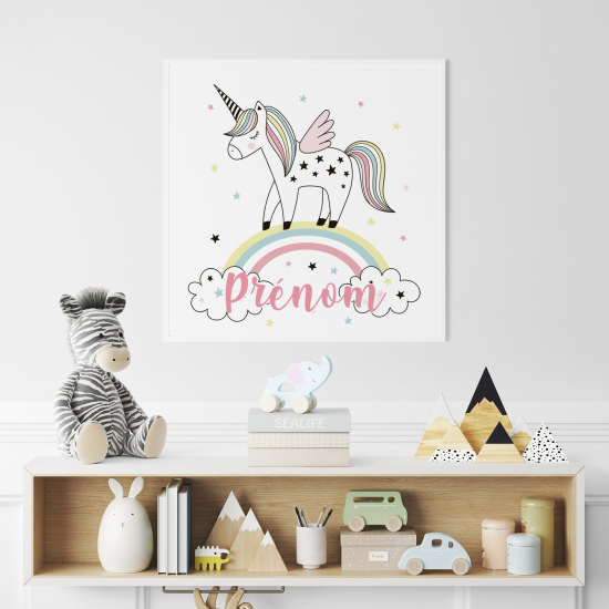 Personalized Poster for Kids - Rainbow unicorn