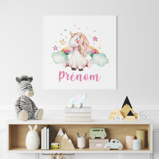 Personalized Poster for Kids - Rainbow unicorn