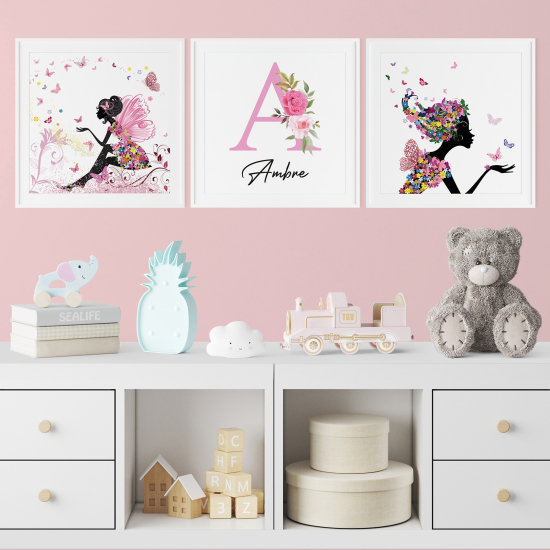 Personalized Set Of 3 Posters for Kids - Fairies