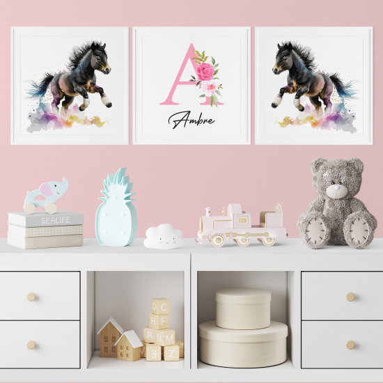 Personalized Set Of 3 Posters for Kids - Foals