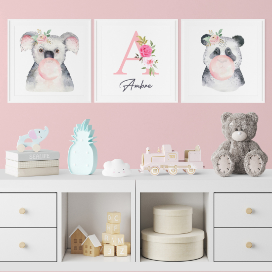 Personalized Set Of 3 Posters for Kids - Koalas