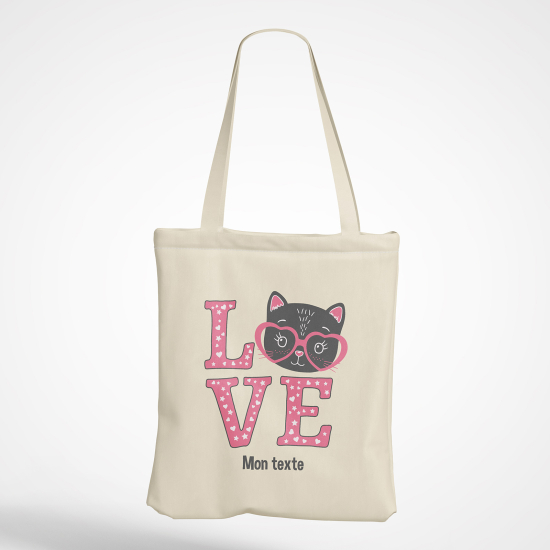 Personalized Tote Bag - Cat love