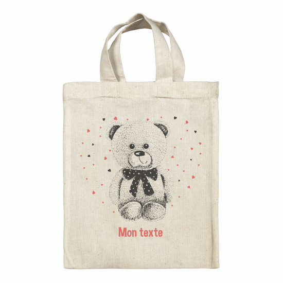 Personalized tote bag for kids - Bear hearts